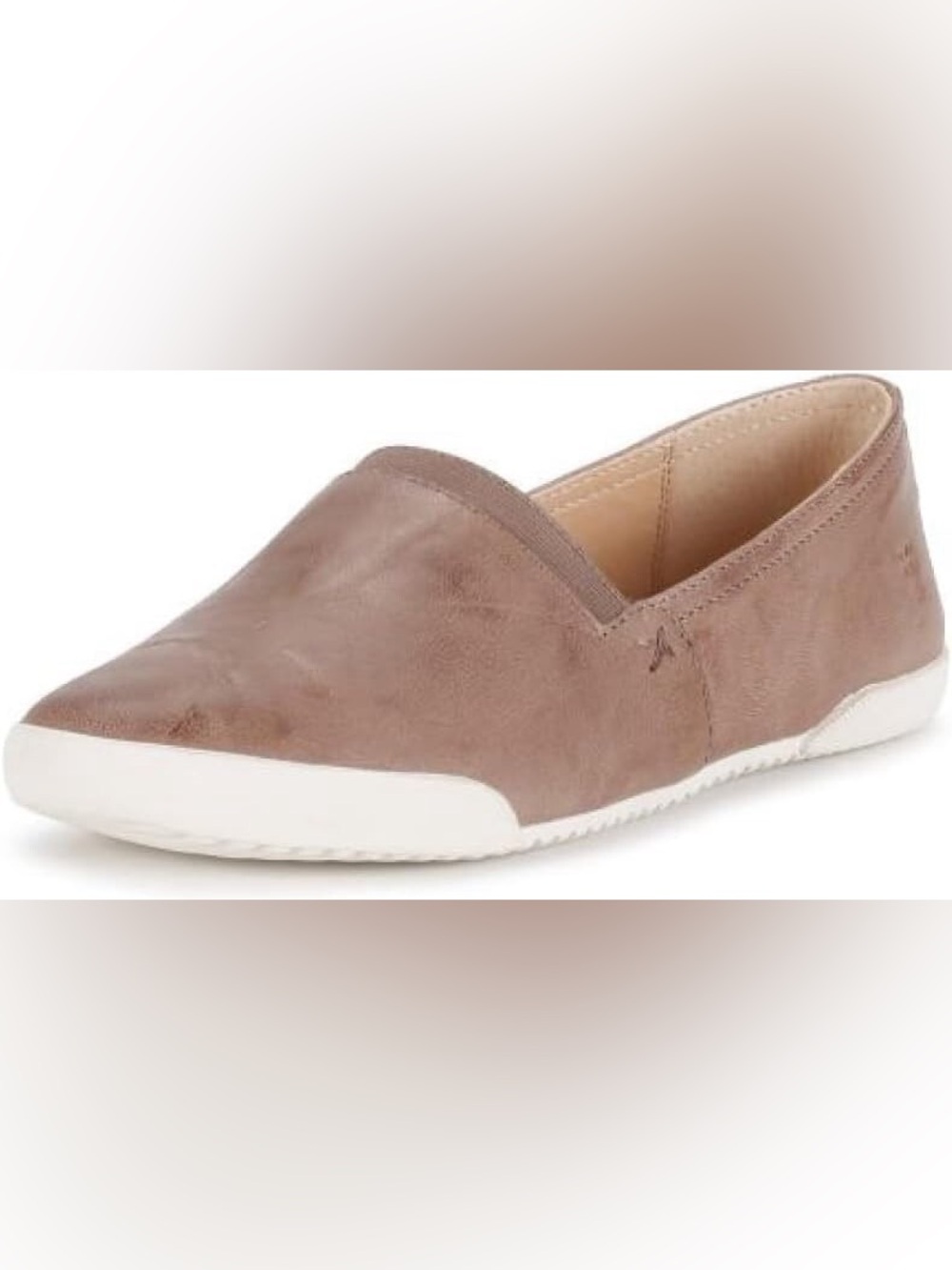 Frye Brown and White Leather Melanie Slip On Shoes, Size 8